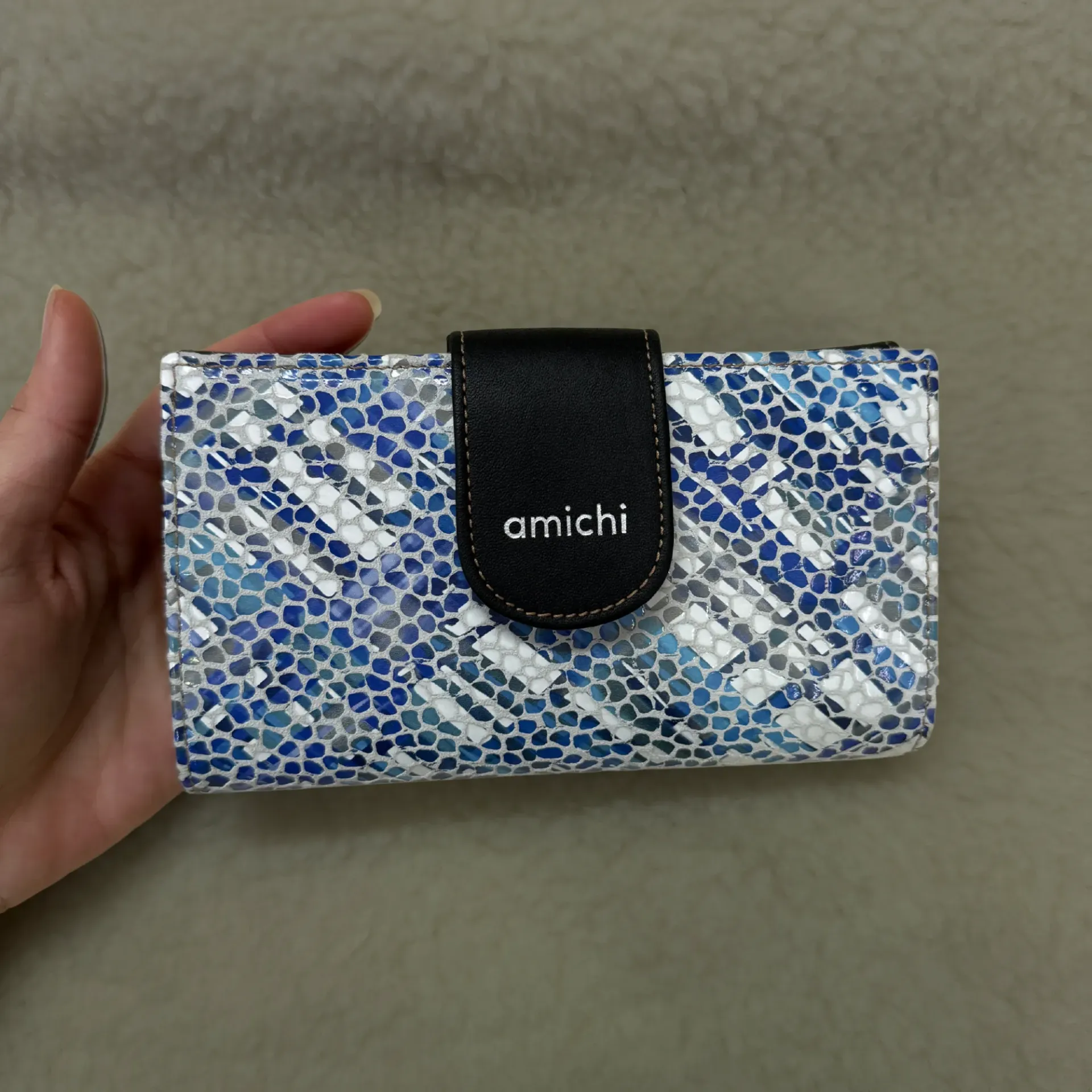 Cartera billetero de cuero con compartimento para monedas, tarjetas y billetes